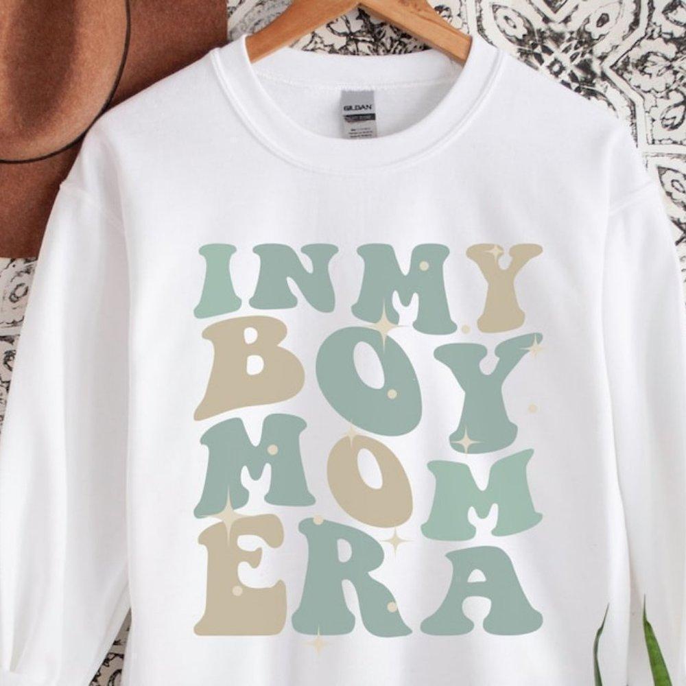 In My Boy Era Boy Mama Graphic Crewneck Sweatshirt